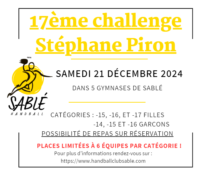 Tournoi S.Piron Samedi 21 décembre 2024 